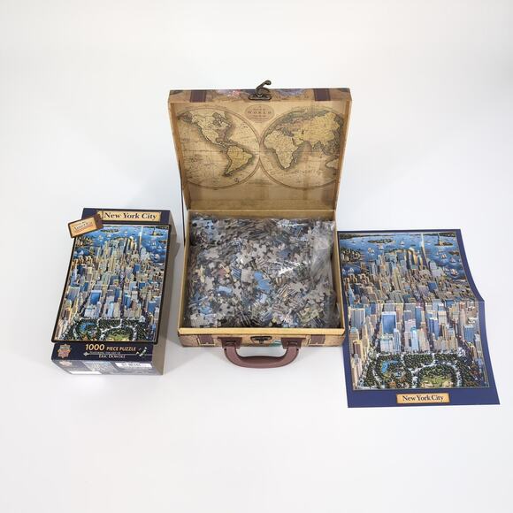 Explore America New York City 1000 Piece Puzzle by Eric Dowdle Suitcase Box NEW - Picture 2 of 10